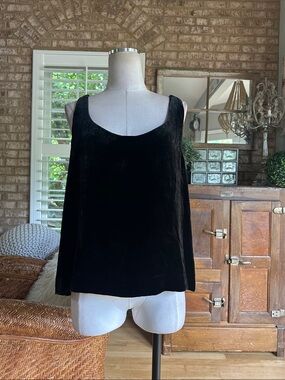 J. CREW BLACK VELVET TANK TOP XXL NEW G9277